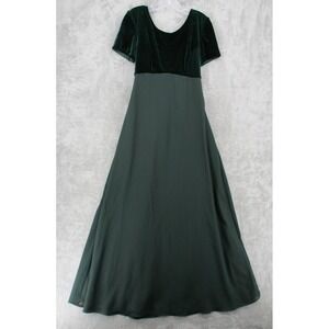 intage Michelangelo Dress Womens Size 8 Velvet Chiffon Floral Train Whinmsigoth